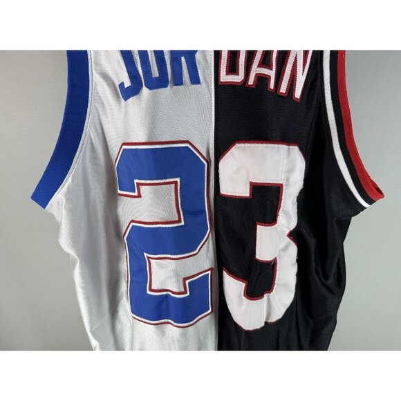 Mitchell And Ness Hardwood MICHAEL JORDAN Bulls/Bullets 23 Split Jersey SZ XL - Picture 10 of 12